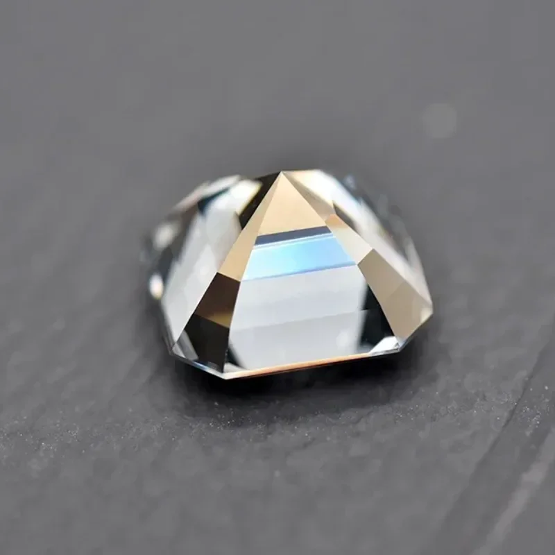 Pedra moissanite cinza asscher corte para passar testador de diamante amuletos de pedras preciosas materiais avançados para fabricação de joias com certificado gra