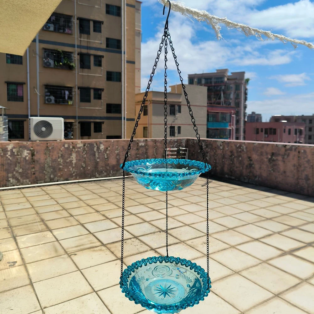 2 Layers Bee Feeder With Vivid Flower Design Hanging Bee Watering Station For Feeding Butterfly Bath Bowl Bird Food Tray