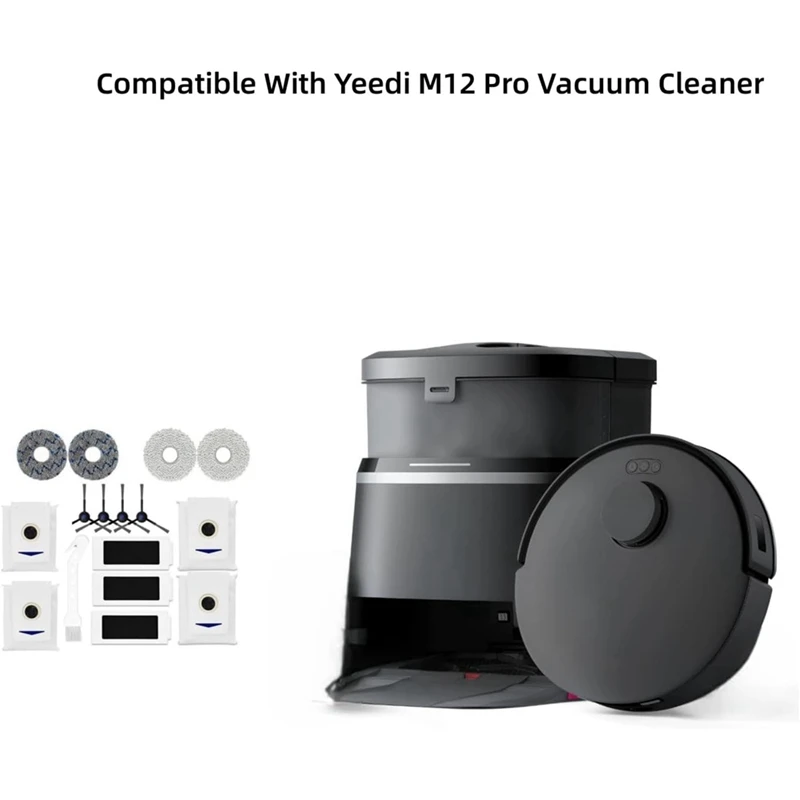 For Yeedi M12 Pro Robot Vacuum Cleaner Side Brush Hepa Filter Mop Cloth Dust Bags Accessories