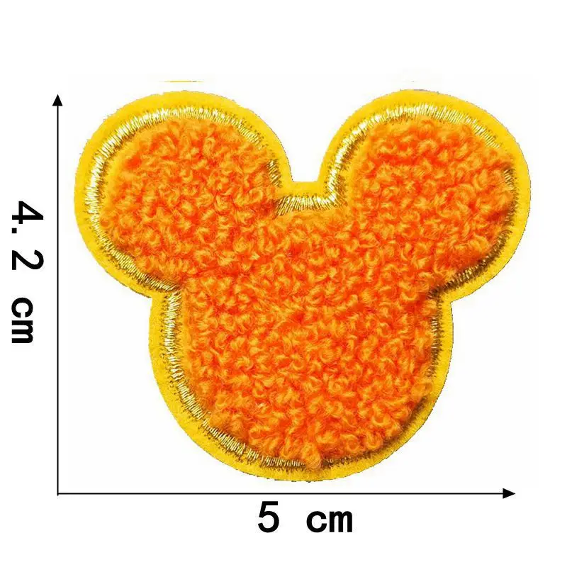 Mickey Mouse Chenille Patches DIY Disney Iron on Patch Diy Decor Clothes Cartoon Embroidered Self-adhesive Stickers Applique