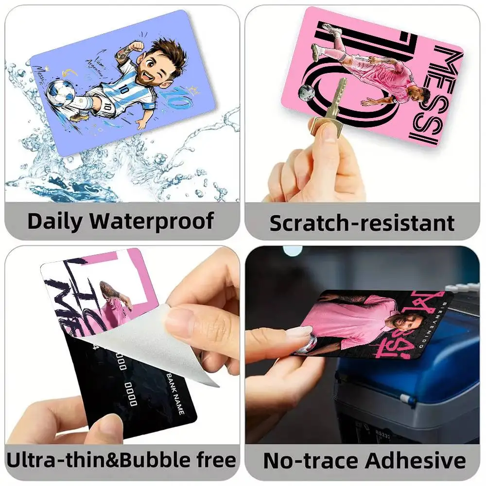 Footballer M-M-MessiS Credit Card HD Stickers Game Card Decal Small Chip Waterproof Sticker Gift