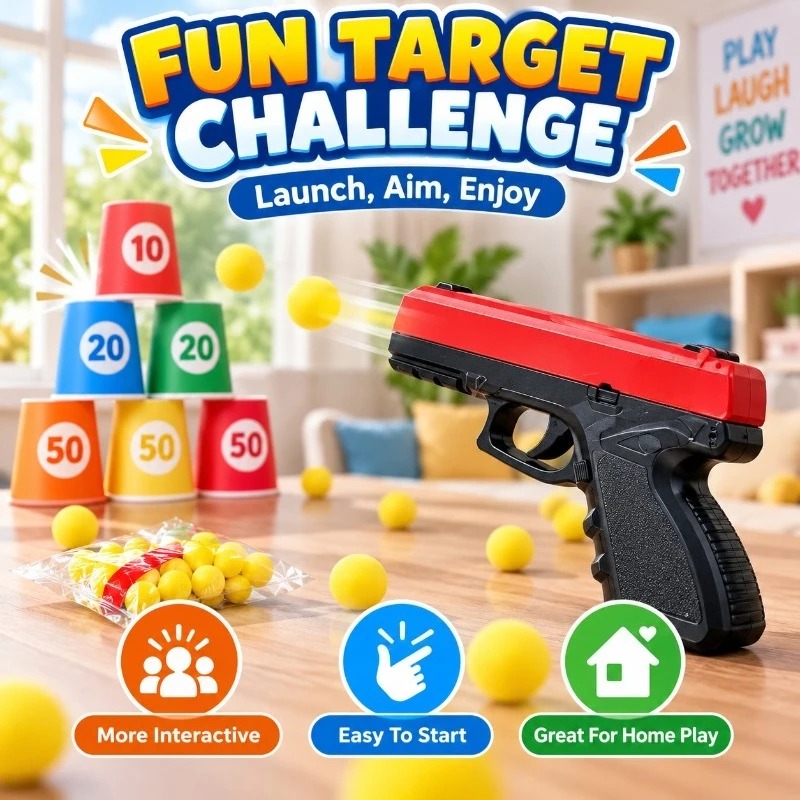 Leisure Handheld Game Model with Soft Rubber Balls Home Backyard Interactive Entertainment Kit