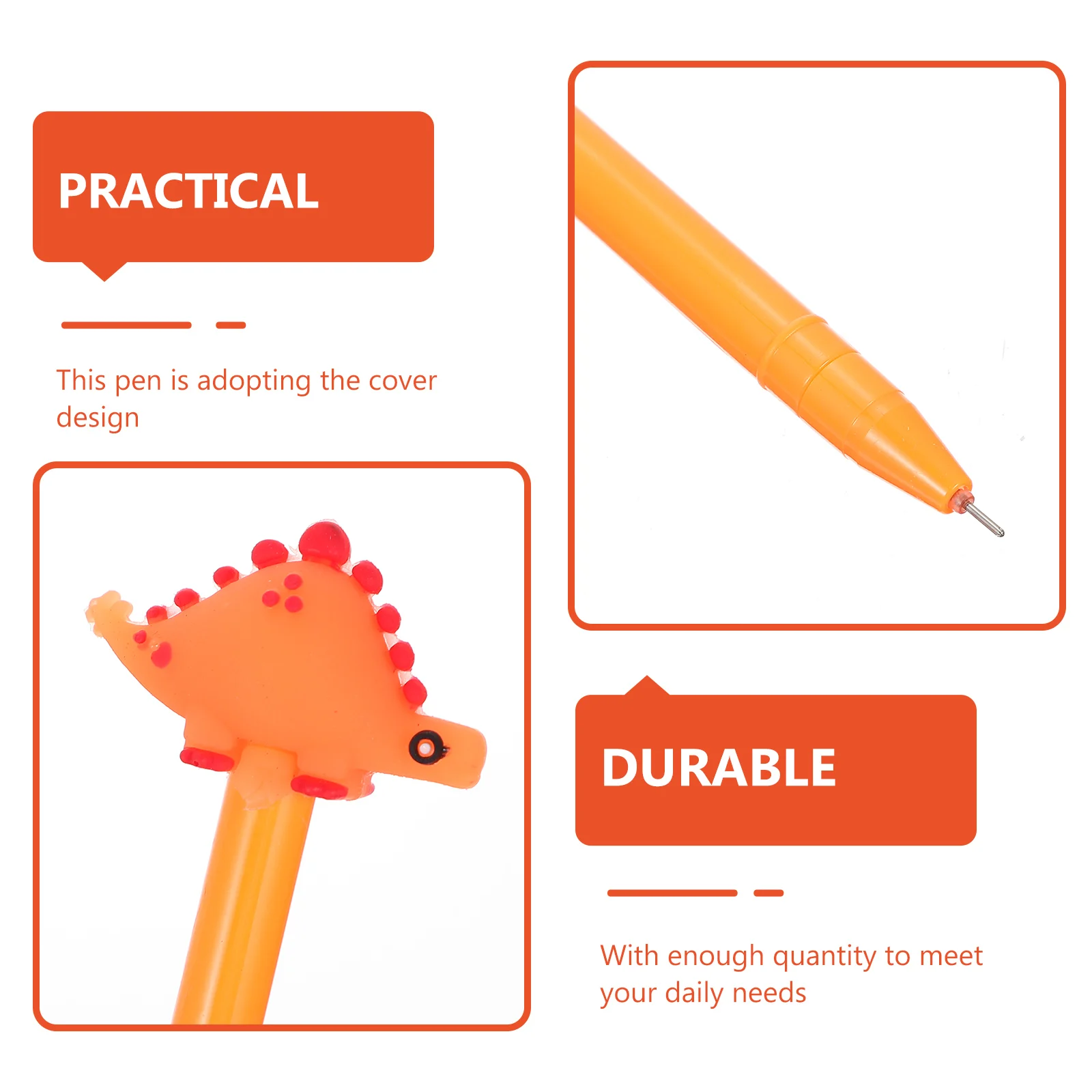 

16 Pcs Neutral Pen Stationery Cute Cartoon Black Gel Pens Dinosaur Ink Animal Fountain