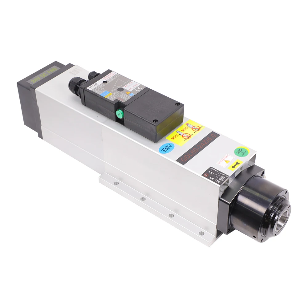 6Kw ISO30 空冷式 24000rpm ATC スピンドルモーター CNC木材切削彫刻機用 GDL60-24Z/6.0