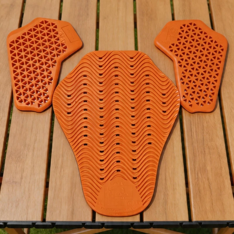 CE Certified Motorcycle Back Armor Insert Orange/Green Anti-Shock Universal Spine Protector Pad for Riding Jacket Armor