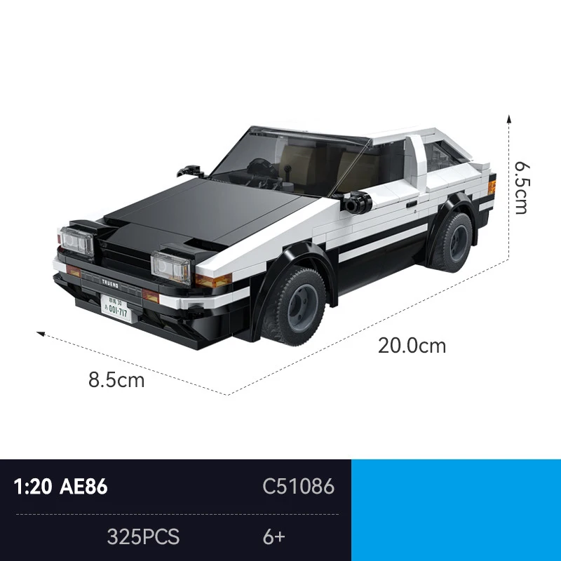

Anime Initial D Technical Building Block App Rc Japan Sport Car 1:20 Scale TRUENO AE86 2.4ghz Remote Control Vehicle Brick Toys