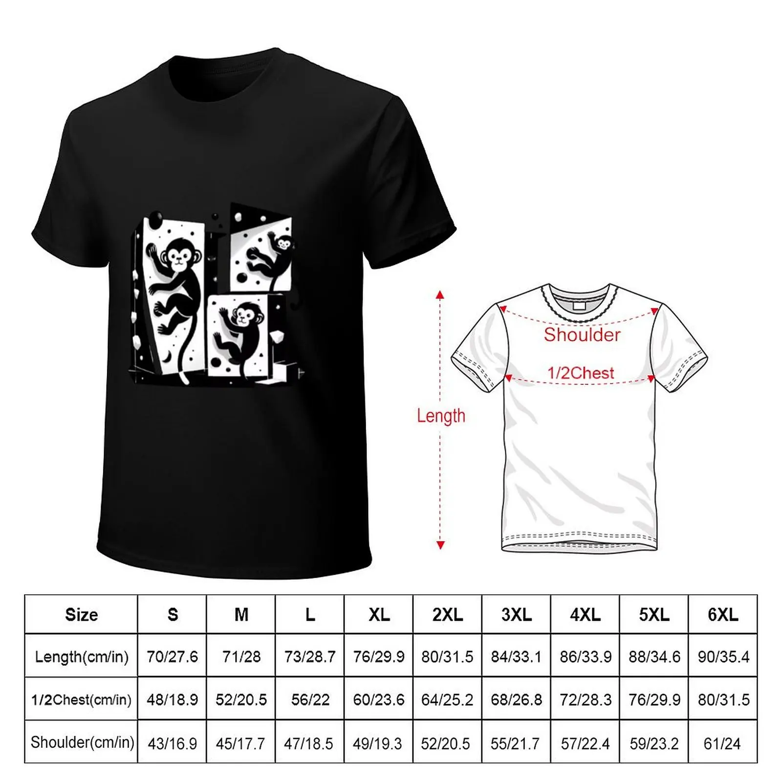 Climb Like a Monkey, Reach for the Stars :from Egyape Artists T-Shirt No Iron Casual Short Sleeve Top