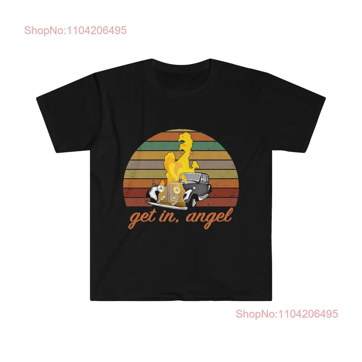 Crowley's Car on Fire Get In Angel Good Novelty Art Omens T Shirt   long or short sleeves