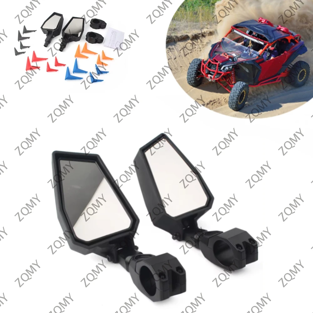 Motorcycle Side Mirrors UTV Rearview Mirror 1.75