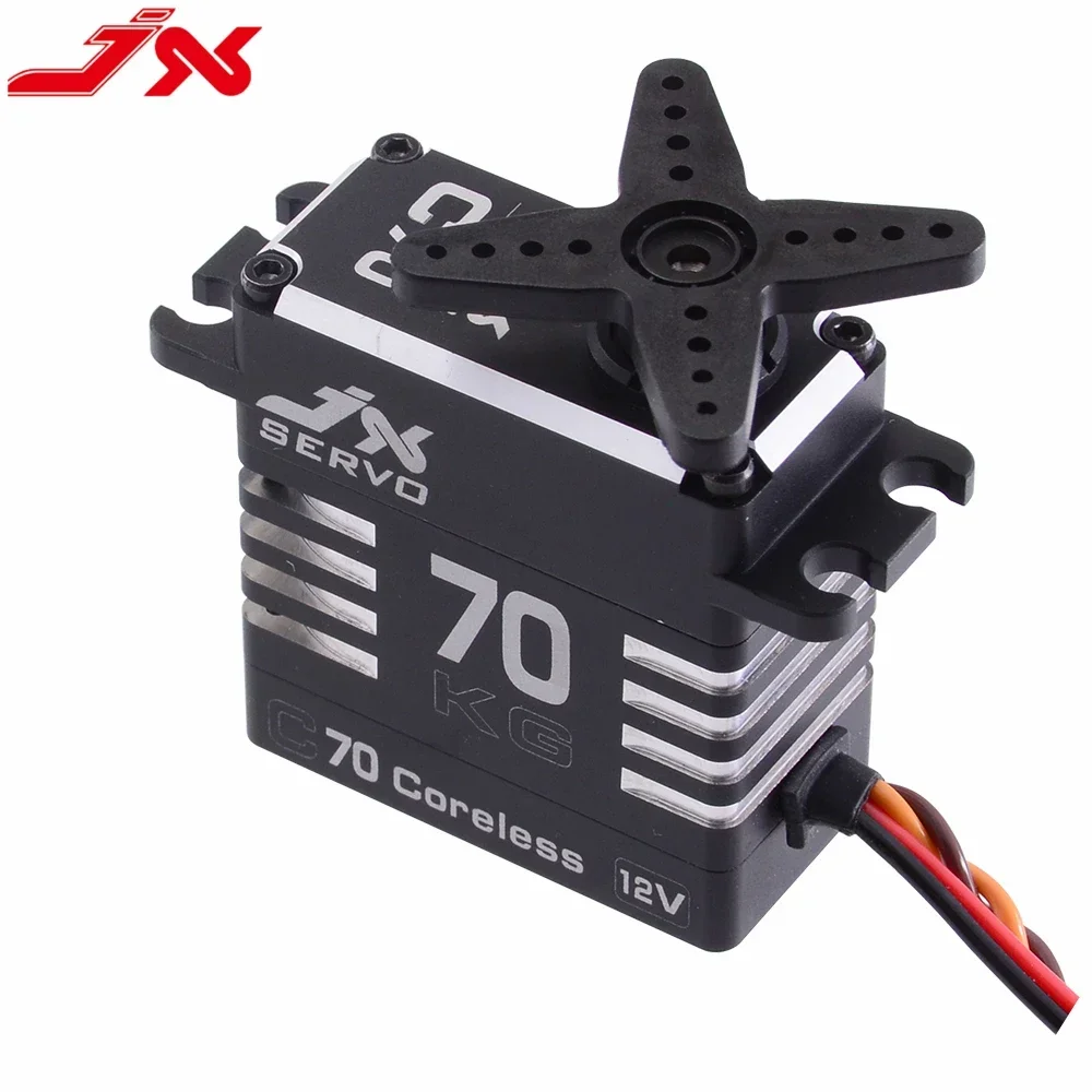 JX C70 72KG High Voltage Coreless Digital Servo Steel Gears CNC Aluminum Shell Dual Bearings High Precision for RC Car Drone