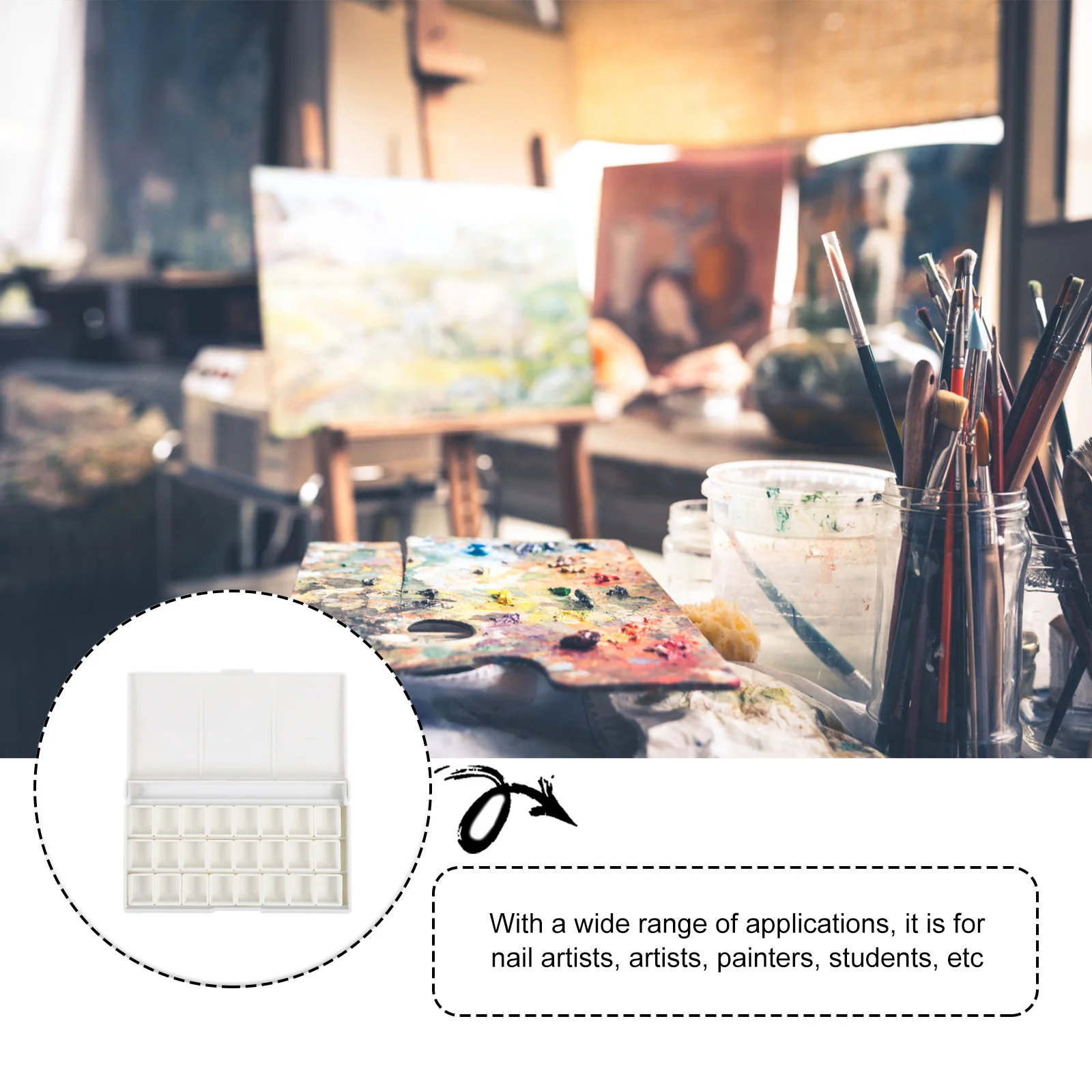 

Empty Watercolor Case Plastic Watercolor Paint Paint Box For Artists Students Color Mixing Storage Palette