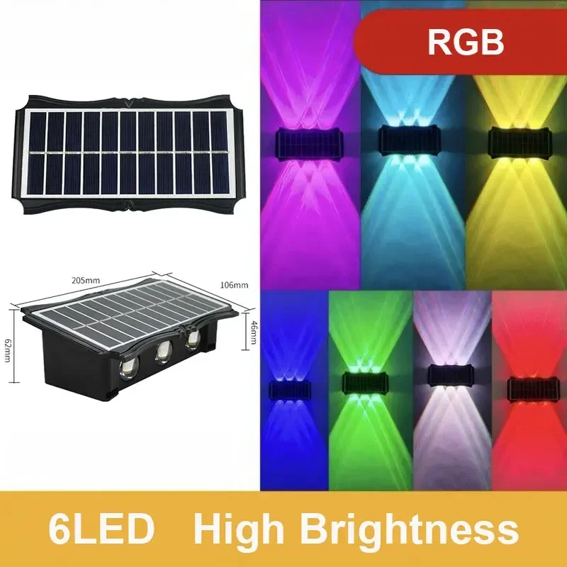 Zonne-wandlamp buiten zonne-LED-licht waterdicht op en neer lichtgevende verlichting balkon tuin tuindecoratie verlichting