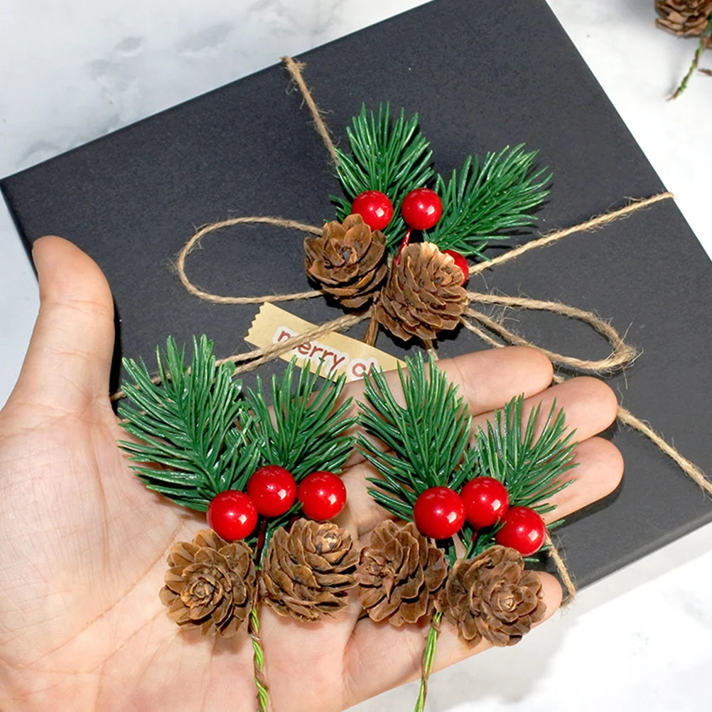 

20Pcs Berry Pine Cone Needle Picks Artificial Christmas Berries Decor for Wreath Garland Floral Centerpieces Holiday Craft