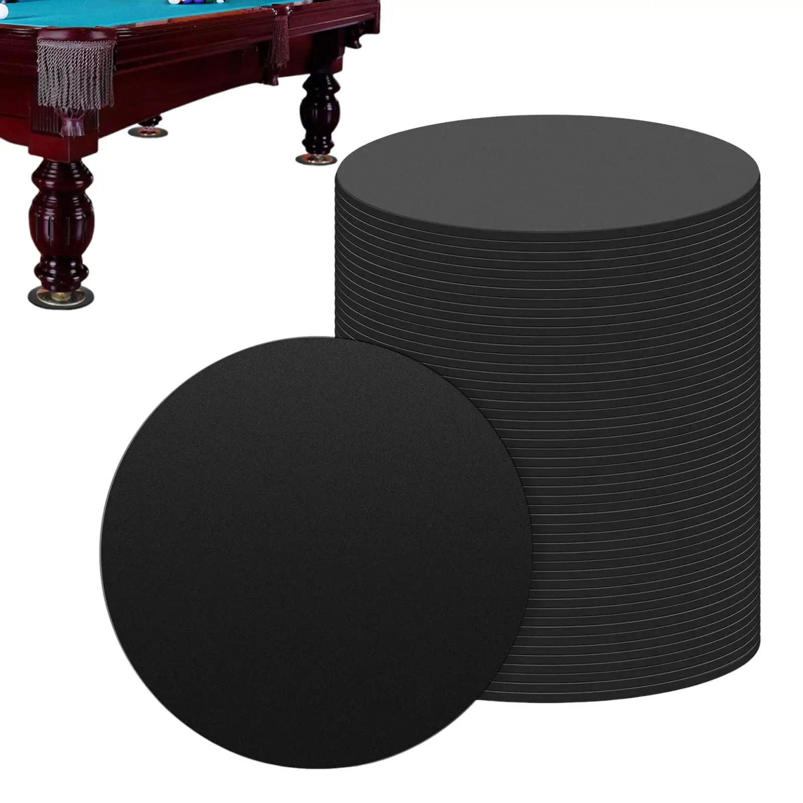 Billiard Pool Table Leg Pads 50 Pack Rubber Levelers Anti Slip Gripper 3 Inch for Furniture Chair Couch Bed