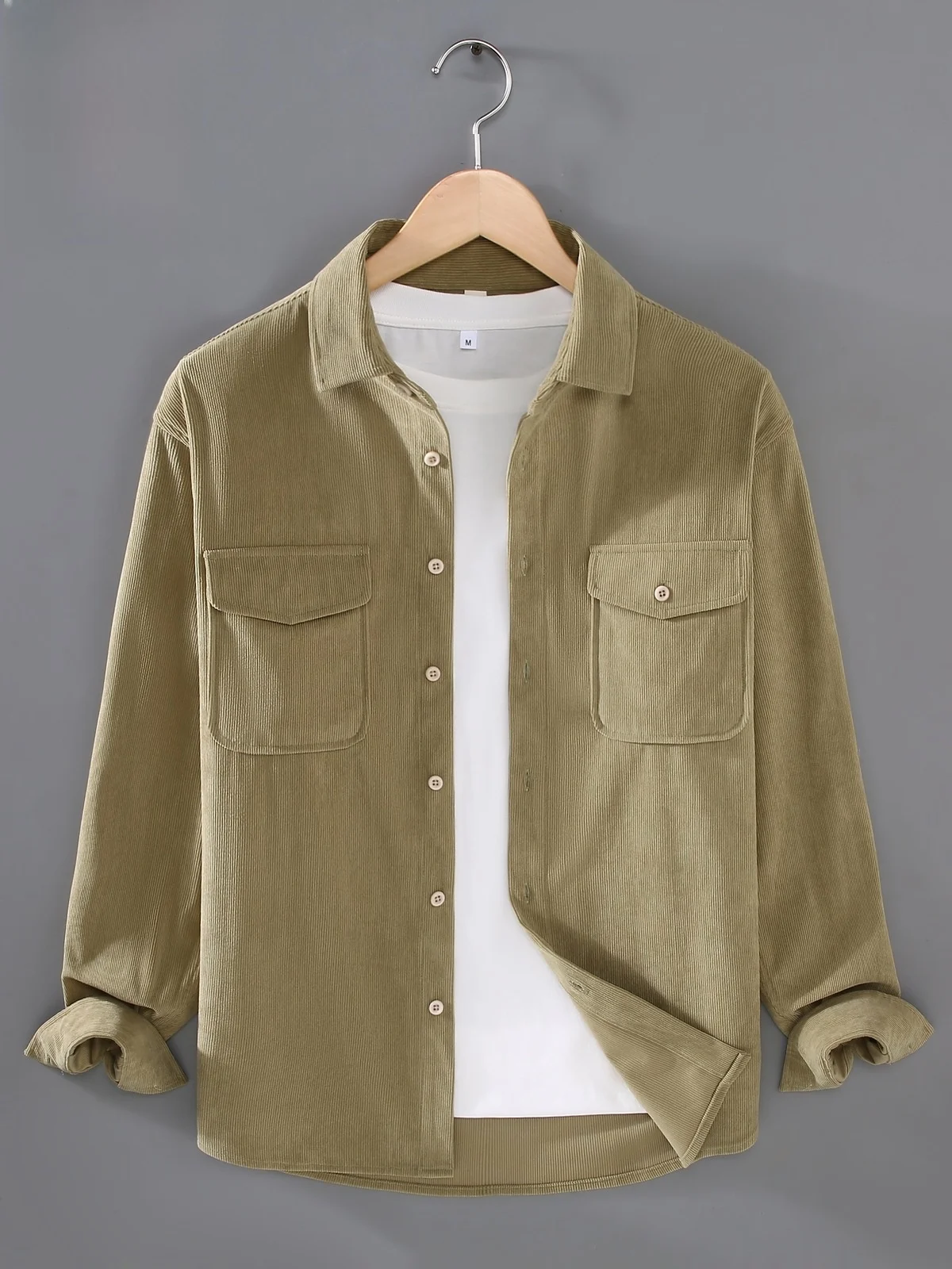 

Men's Long Sve Corduroy irt Spring 2026 Japanese Sle Workwear ket Casual Faion Anti-Wrinkle Cotton irt