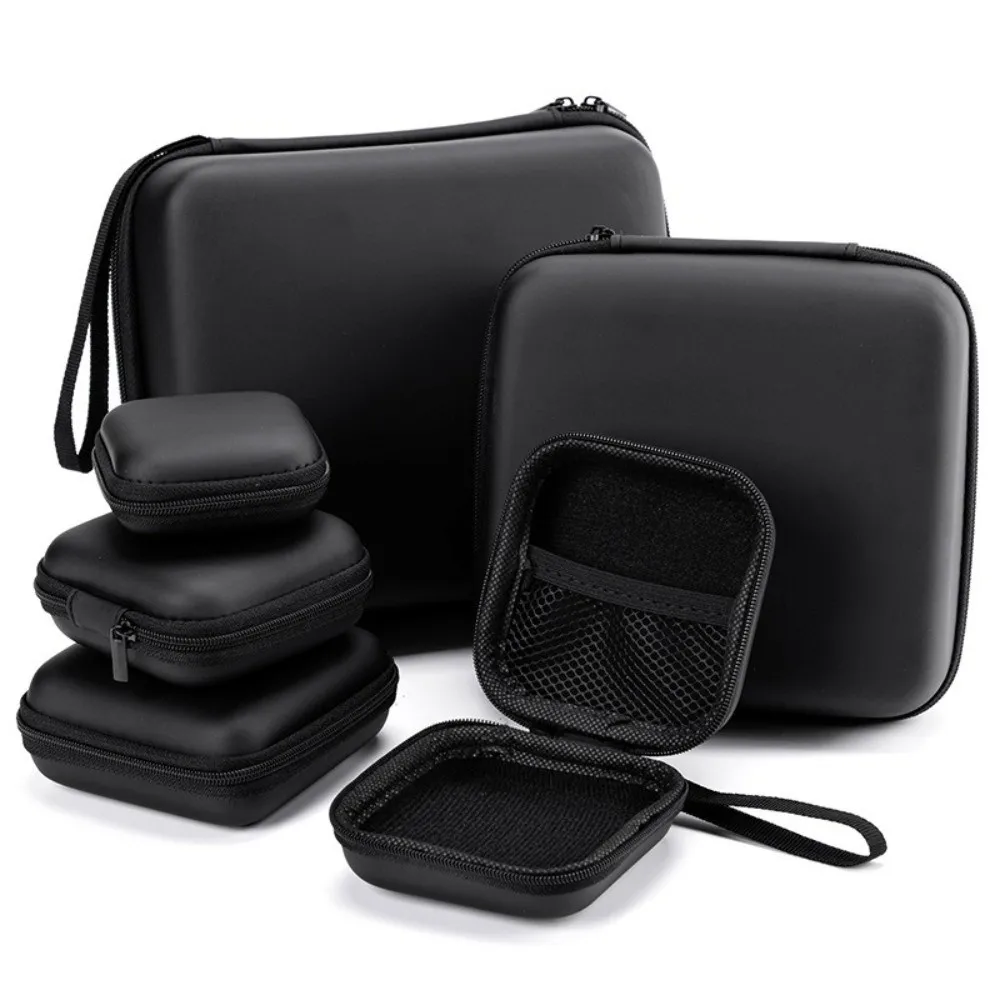 New Mini EVA Storage Box Black Portable Zipper Earphone Case Protective Storage Case Digital Accessories