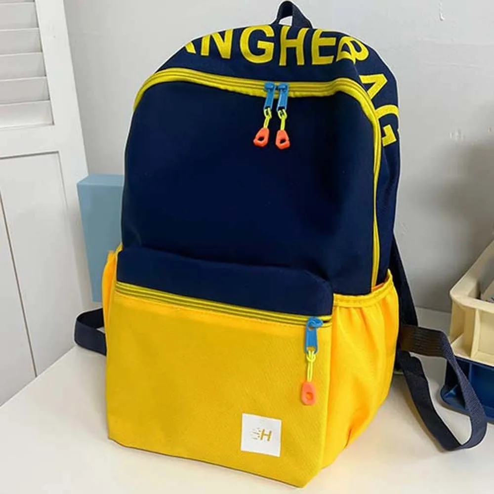 

Daypack Oxford Cloth Backpack Contrast Color Durable Students School Bag Casual Fixed Webbing Large Capacity Backpack Women