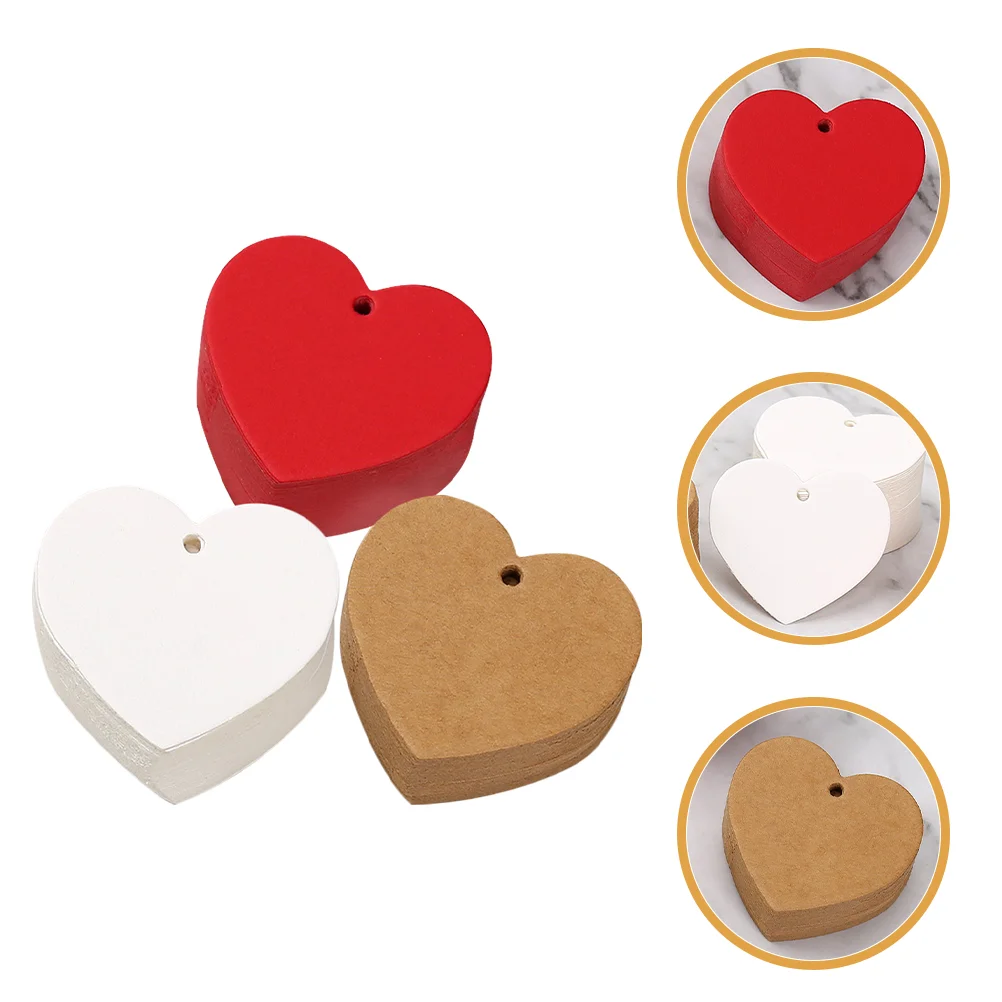 300 Pcs Heart Tags Love Card Sticker Labels Multi-function Wrapping Heart-shaped Blank Cards Gift