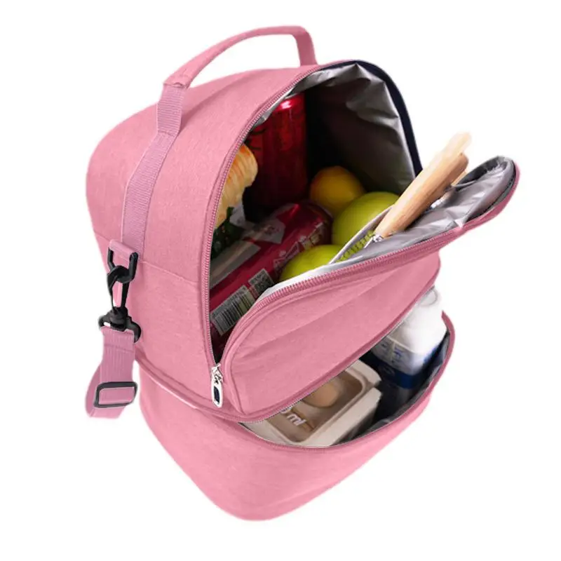 Insulated Lunch Box Bag Insulated Snack Storage Bag Beach Lunch Cooler Can Bag With Shoulder Strap Portable Large Capacity