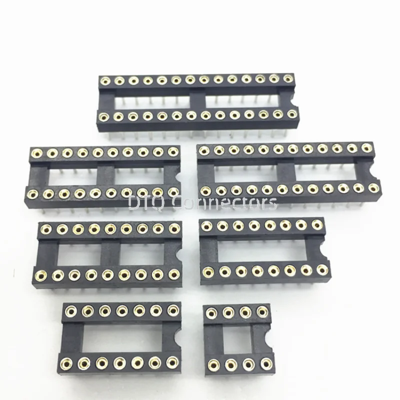 10PCS Round Hole IC Socket Connector Integrated Circuit Socket DIP8 DIP14 DIP16 DIP18 DIP20 DIP28 DIP40 Sockets