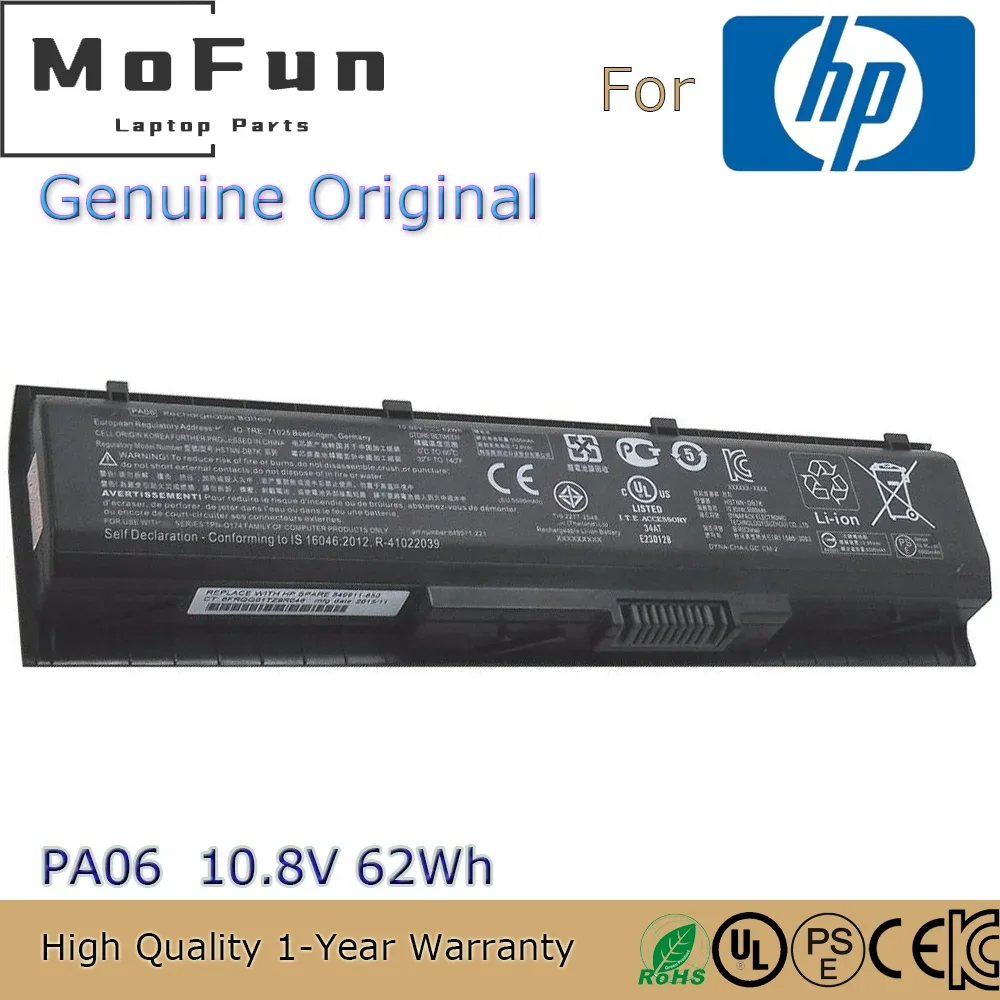 

Brand New Original PA06 10.95V 62Wh Laptop Battery for HP Omen 17 17-w 17-w000 17-ab000 17-ab200 17t-ab00 etc.