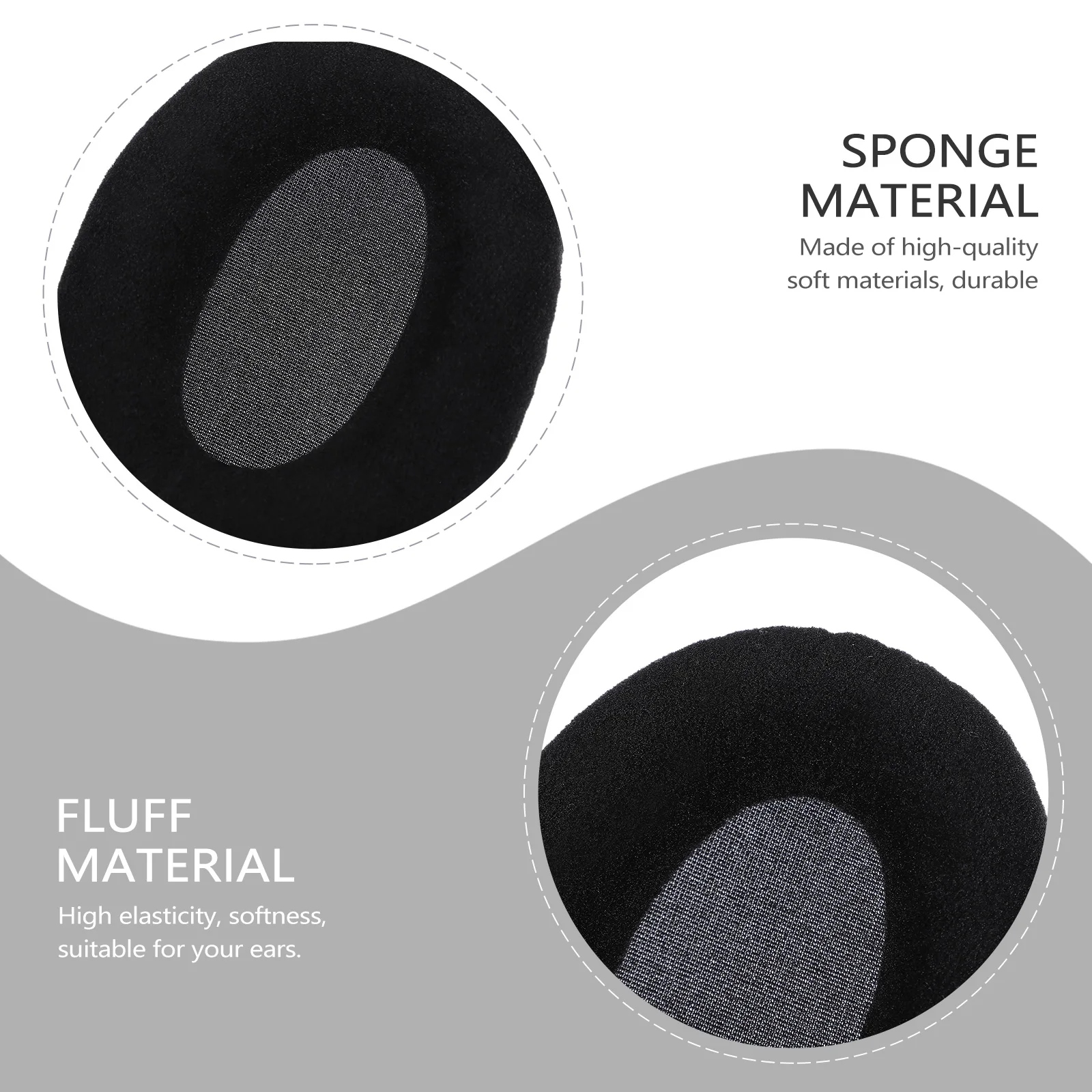 

2 Pcs Headphone Ear Pad Replacement Cushions Sponge High Elasticity Soft Durable Noise Isolation Practical Gifts