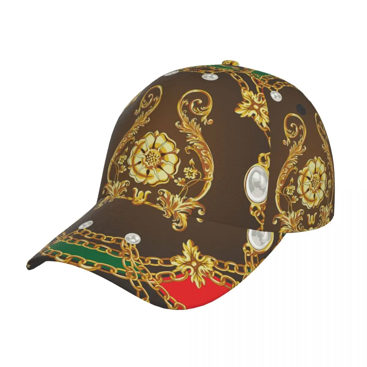 Golf hat men Baseball Cap Sports Golden Baroque Chain Snapback Hat Fashion Outdoor Hip Hop Hats For Men Women Unisex