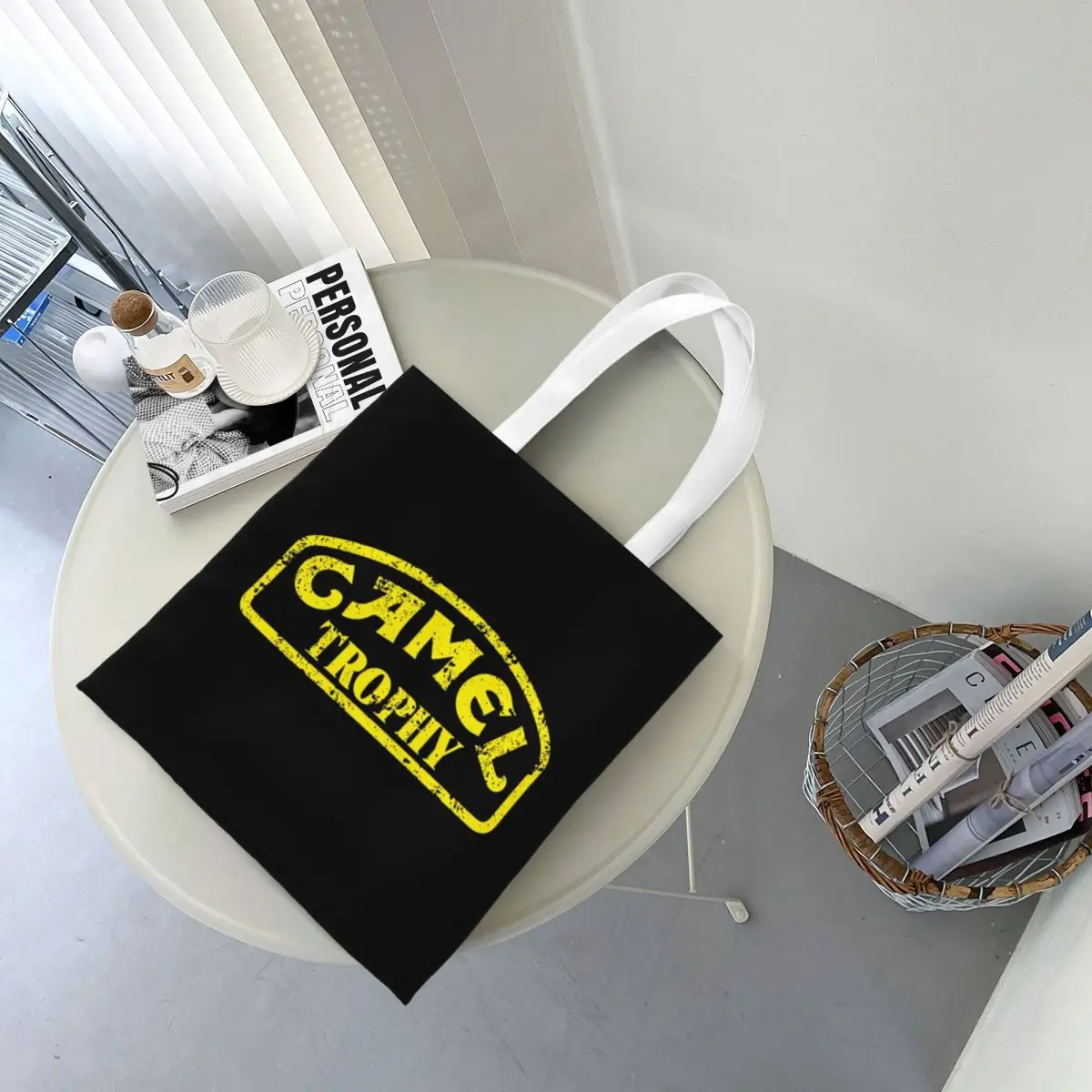 กระเป๋าช้อปปิ้งแคมเมล ทริฟฟี่ผ้าแคนวาส กระเป๋าโท้ทแบบพับได้สำหรับเด็กผู้หญิง กระเป๋าสะพายไหล่ กระเป๋าเดินทาง