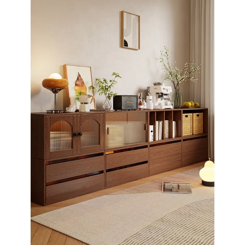 Combined bookcase, storage cabinet, small floor-to-ceiling wall, does not take up space, master bedroom, living room, home stora