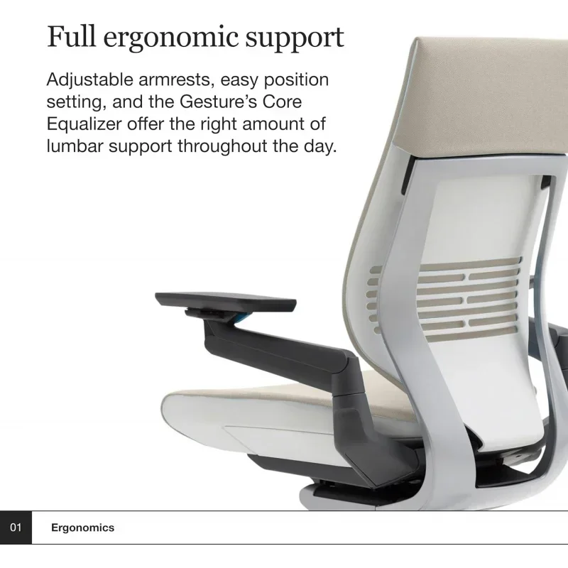 Gesture Office Chair - Ergonomic Work Chair with Wheels for Carpet - Comfortable Office Chair - Intuitive-to-Adjust Ch