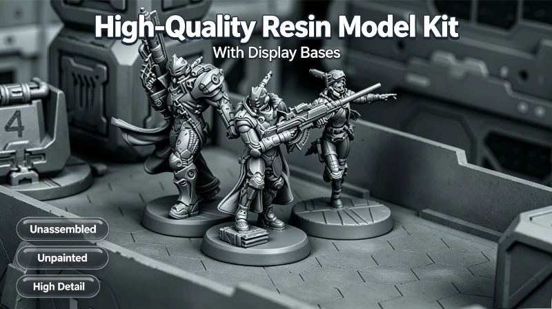 25mm Base Diecast Resin Assembled Model Kit War Game Chess Pan Oceanian Elite Force Warriors Unassembled Unpainted