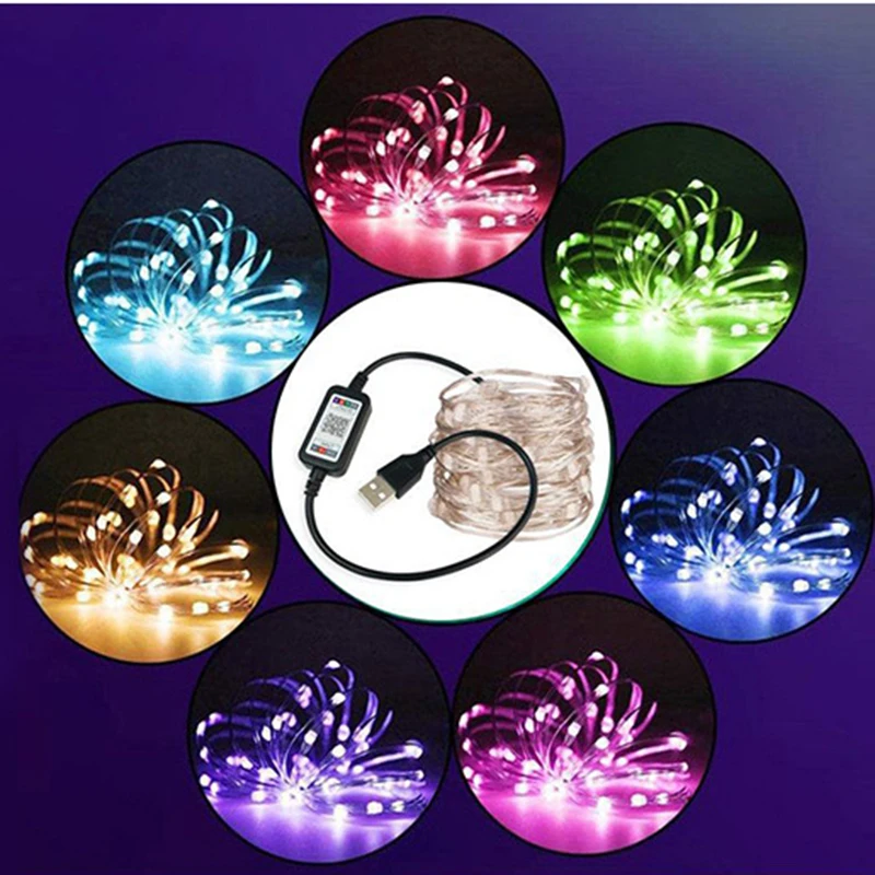 Mini Wireless Bluetooth-compatible LED Strip Light RGB Controller Dimmer for Control USB 5V DC 12V 24V Music 5050 Colorful Tape