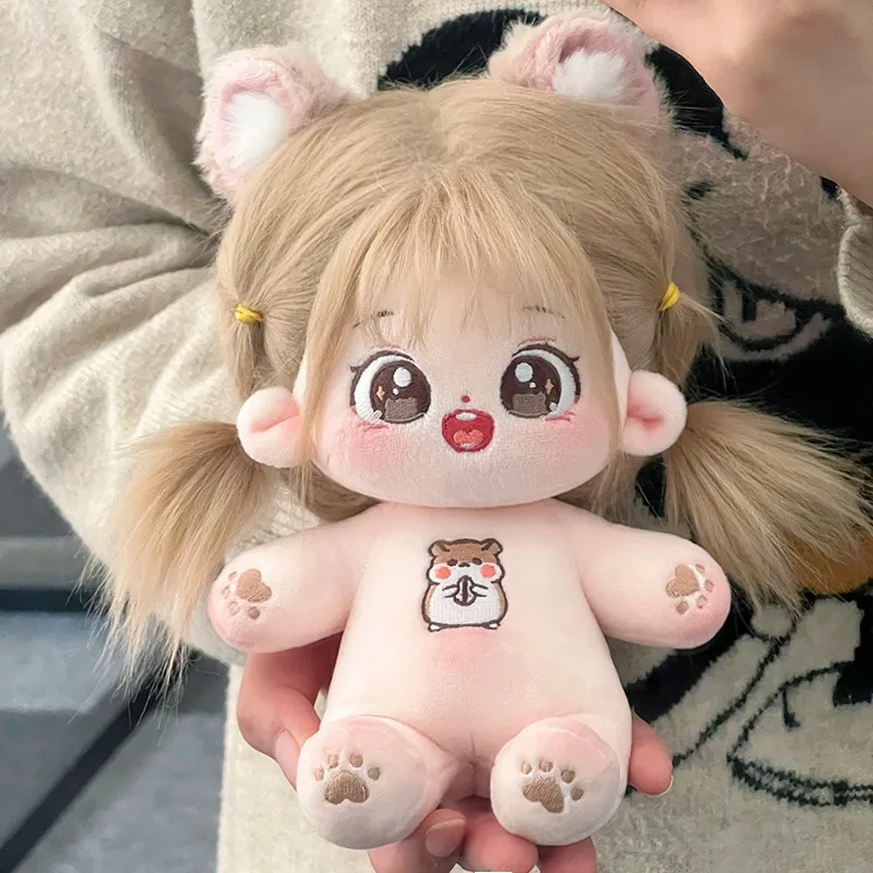 20cm Kawaii Stuffed Plush Cotton Doll Idol Super Star Figure Dolls Can Change Clothes Gift Collection Kids Girl Birthday Gifts