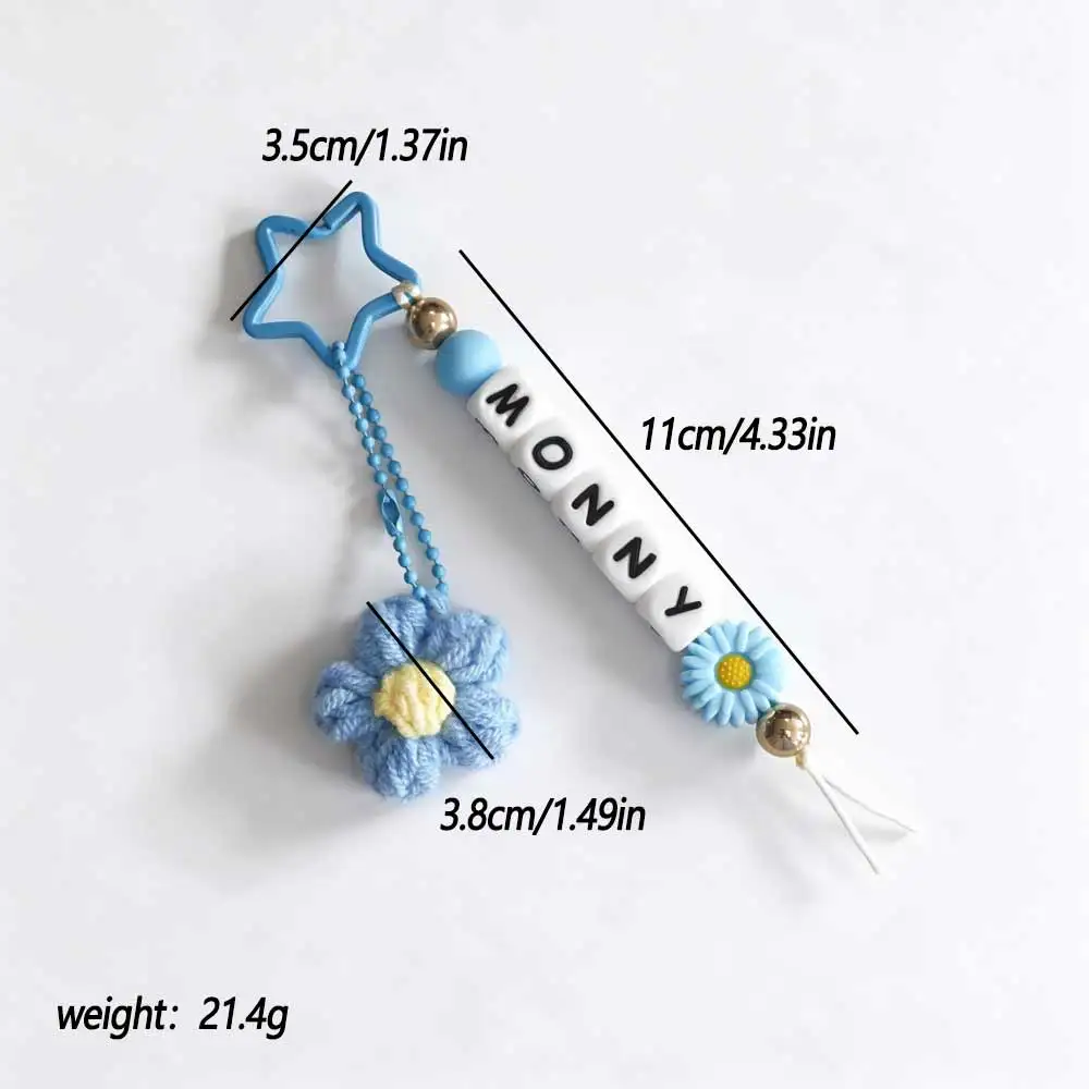 Custom Silicone Bead Keychain with Handmade Flower Charm