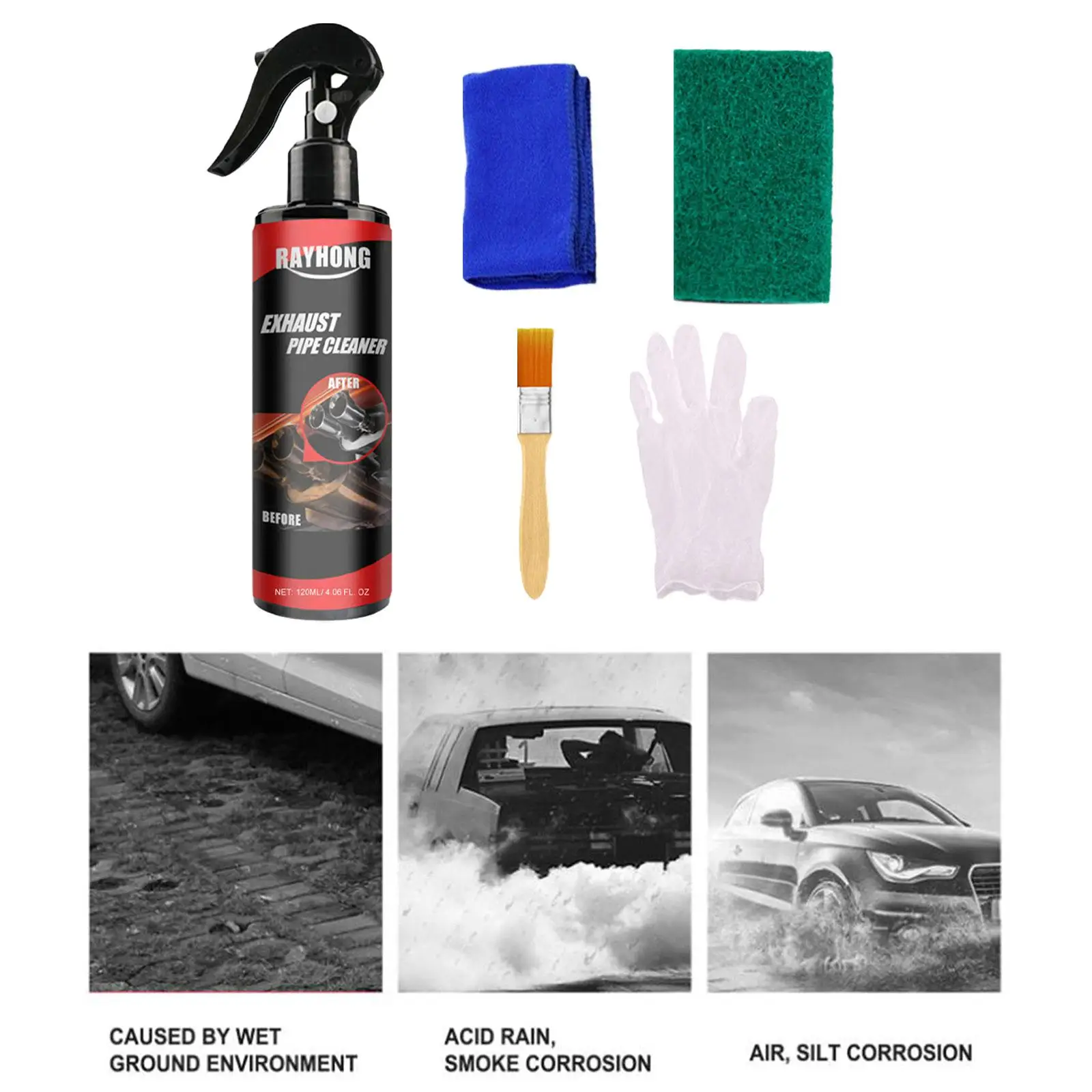 Alat Perbaikan Perlengkapan Pembersih Efisien Pembersih Pipa Knalpot Mobil Generik