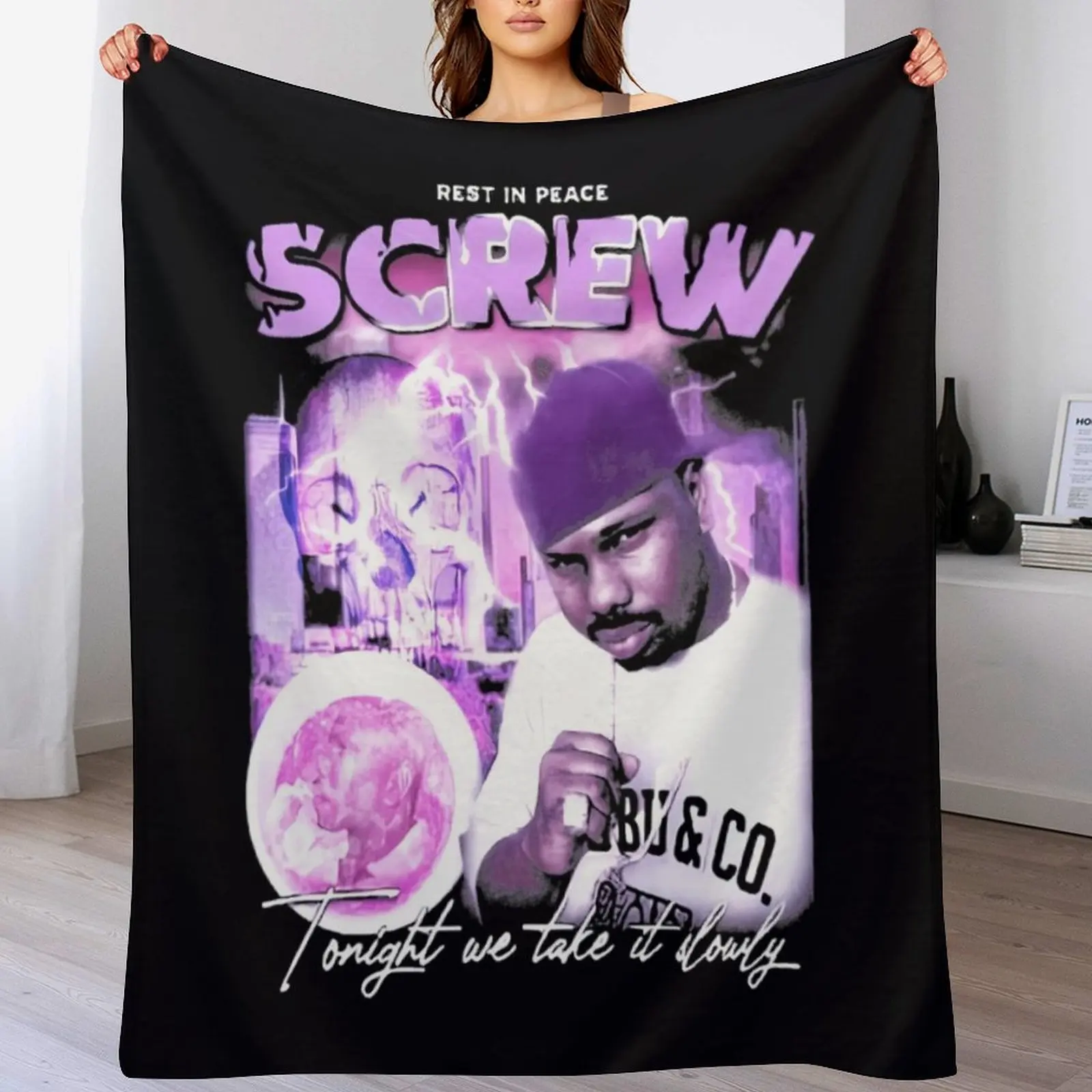 DJ Screw \t Throw Blanket Decorative Sofas Kid'S Blankets