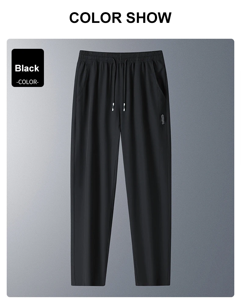 Laufhose, kühlende Sommerhose aus Eisseide, weiche, dehnbare Hose, lockere, lässige, schnell trocknende Workout-UV-Schutz, leichte Hose – Detail 5