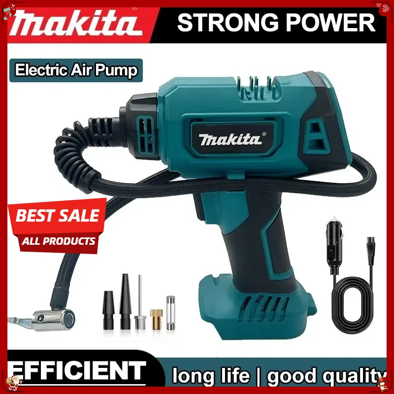 

Автоматический беспроводной насос Makita: электрический воздушный компрессор, портативный насос для автомобильных шин, совместим с аккумулятором Makita 18В.