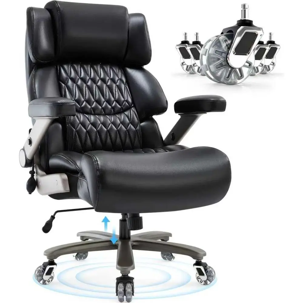 

Heavy-Duty Large Office Chair: 700lbs Capacity, High Back, Adjustable Lumbar, Plush Seat