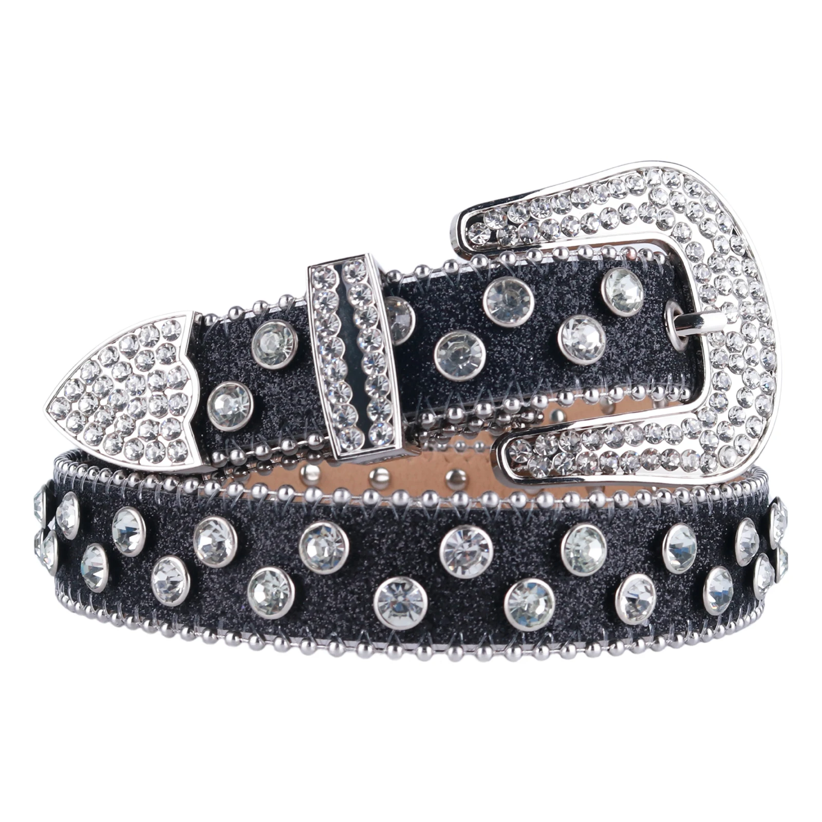 High Quality Bling Bling Western Punk Cowboy Cowgirl Rhinestones BeltsDiamond Crystal Studded Belt For Jeans For Women Man