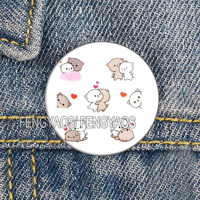 Stainless Steel Cute Panda and Bear Bubu Dudu Pin Lovely Cratoon Animal Brooches Shirt Lapel Bag Badge