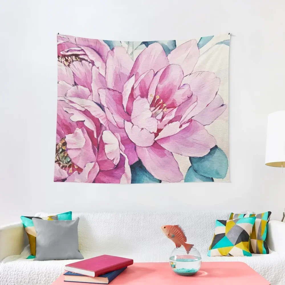 

Watercolor peony flower Tapestry Home Decoration Decor Home Decorative Wall Tapestry