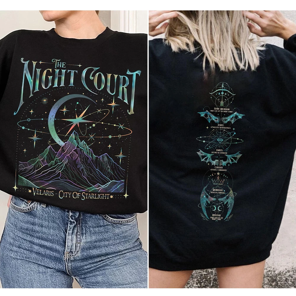 

Velaris The Night Court Acotar Shirt Sweater Court Of Dreams Book Lover Sweater Long Sleeve Fleece Sweatshirt Y2K Streetwear