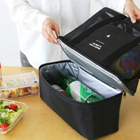 High Capacity Women Mesh Transparent Bag Double-layer Heat Preservation Large Picnic Beach Bags Tote Office Lunch Snacks Bag
