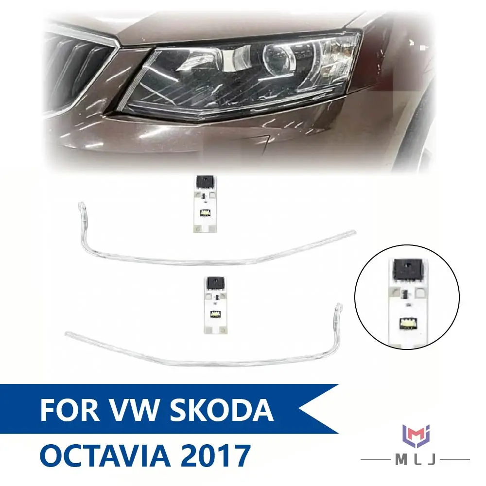 Angel Eye Chip For Volkwagen Skoda Octavia 2015-2017 Headlight Ballast Board DRL Acrylic Tube Light Guide Strip Car Accessories