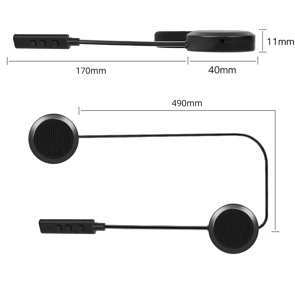 Velev Bluetooth Motorcycle Helmet Headset BT5.0 Wireless Riding Headphone Anti-interference Motor Bike Handsfree Helmet Headsets image 3