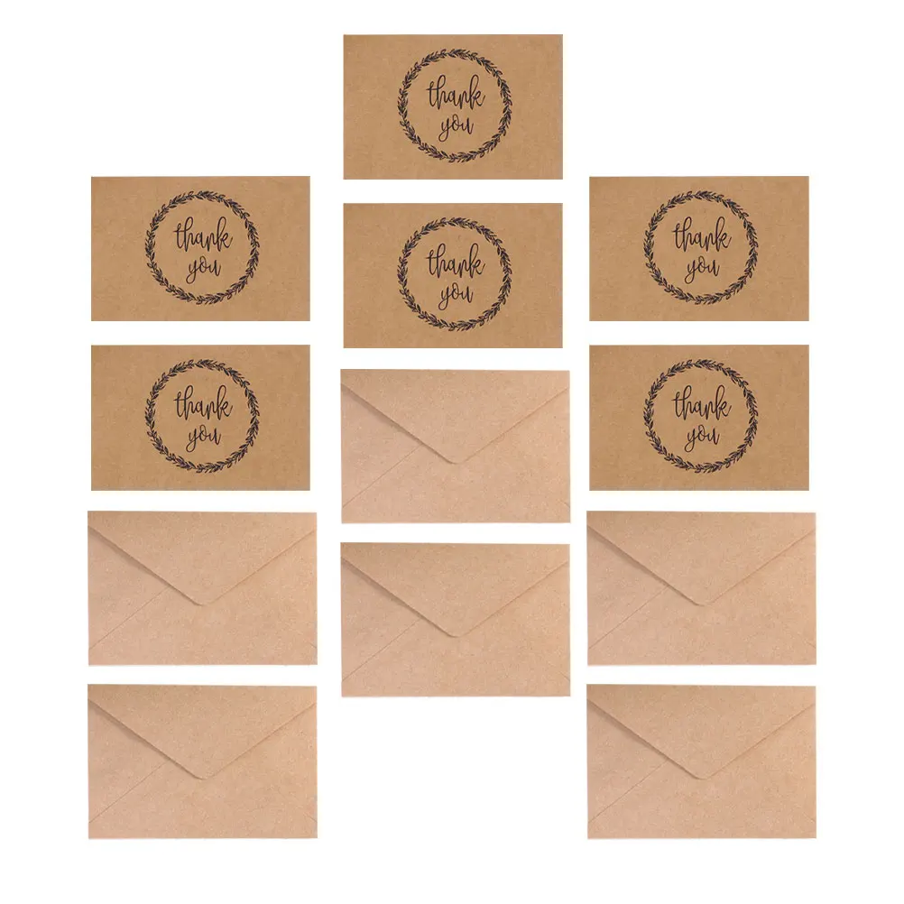 

20 Pcs Thank You Cards Kraft Paper Classic Color Blank Inside Pages Gratitude Thanksgiving Day Greeting Cards Blessing Notes