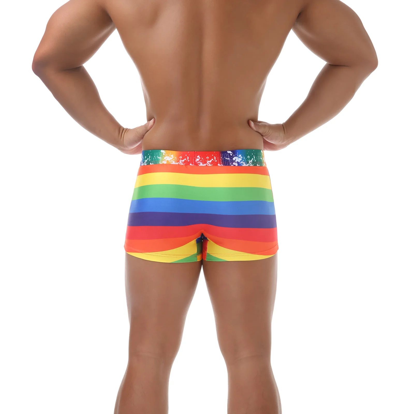 Men sexy Trunks For Rainbow Boxers Breathable Quick-drying Beach Shorts Underwear U-convex Panties Men Underpants Daily Wear