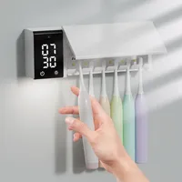 Smart UV Toothbrush Sterilizer Storage Rack Wall-mounted Air Drying Punch-Free Large Capacity Toothbrush Sterilization Holder