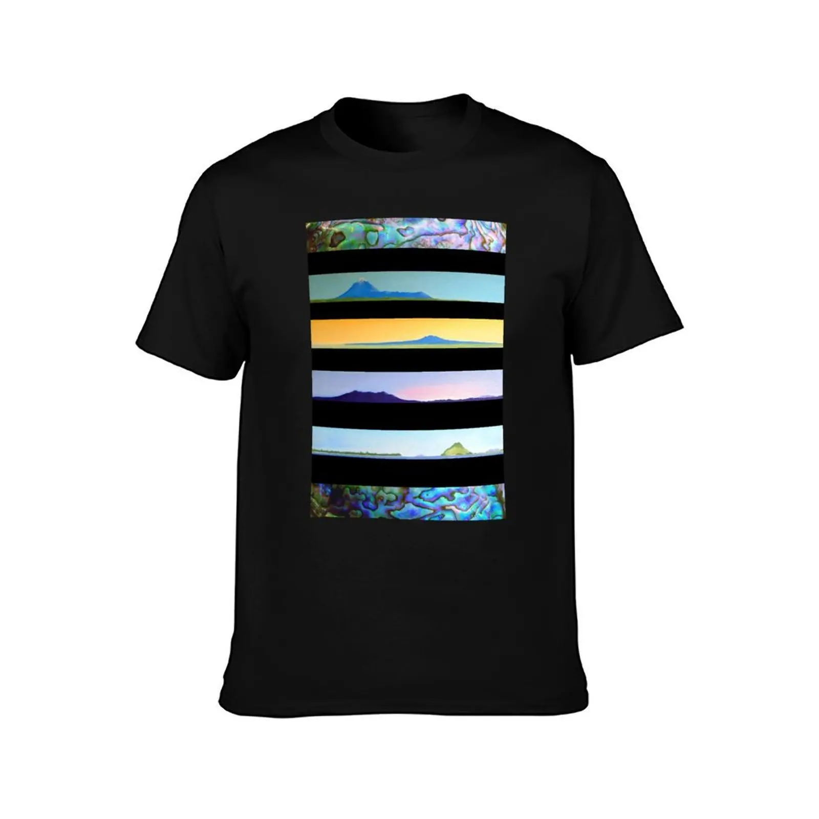 NEW ZEALAND PAUA LANDSCAPES T-Shirt, Summer Casual Cotton Tee, Oversized Streetwear Tops, Vintage Graphic Print, 100% Cotton